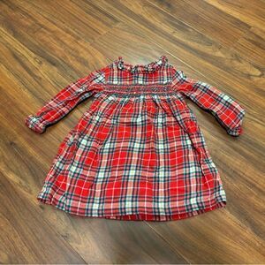Baby Boden red plaid long sleeve dress